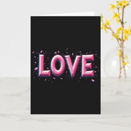 Minimalist Love Text Card カード (黄色い花)