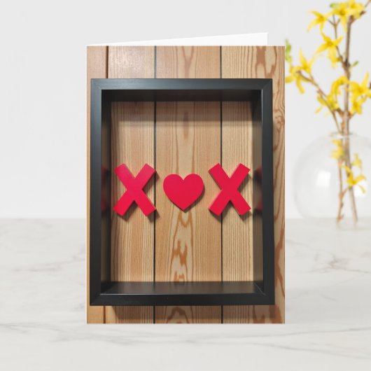 Minimalist Love Xox Card カード (黄色い花)