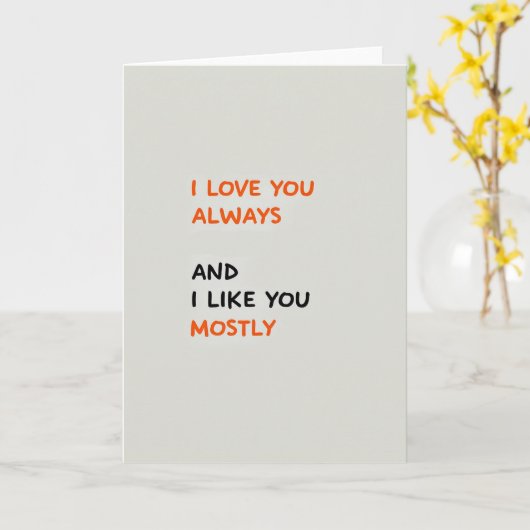 Minimalist Love You Mostly Card カード (黄色い花)