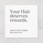 Minimalist Loyalty Program Business Card QR Code スクエア名刺 (正面)