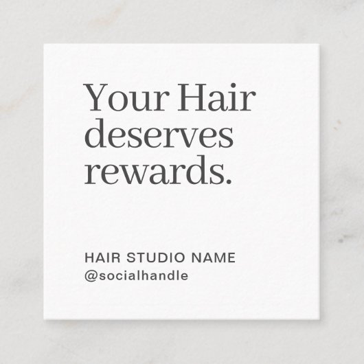 Minimalist Loyalty Program Business Card QR Code スクエア名刺 (正面)