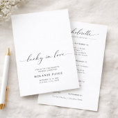 Minimalist Lucky In Love Bachelorette Weekend 招待状