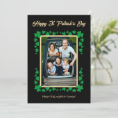 Minimalist lucky shamrock st. Patrick's Day Photo シーズンカード (スタンド正面)