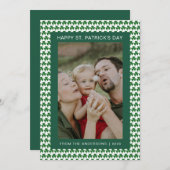 Minimalist lucky shamrock st. Patrick's Day Photo シーズンカード (正面/裏面)