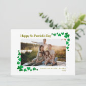 Minimalist lucky shamrock st. Patrick's Day Photo シーズンカード (スタンド正面)