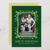 Minimalist lucky shamrock st. Patrick's Day Photo シーズンカード (正面/裏面)