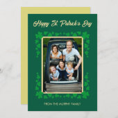 Minimalist lucky shamrock st. Patrick's Day Photo シーズンカード (正面/裏面)