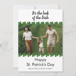 Minimalist lucky shamrock st. Patrick's Day Photo シーズンカード