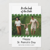 Minimalist lucky shamrock st. Patrick's Day Photo シーズンカード (正面/裏面)