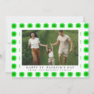 Minimalist lucky shamrock st. Patrick's Day Photo シーズンカード