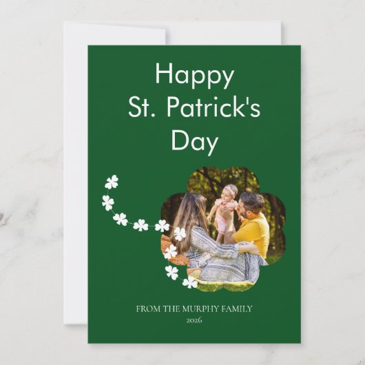 Minimalist lucky shamrock st. Patrick's Day Photo シーズンカード (正面)