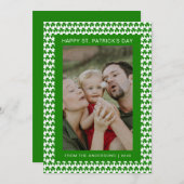 Minimalist lucky shamrock st. Patrick's Day Photo シーズンカード (正面/裏面)