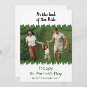 Minimalist lucky shamrock st. Patrick's Day Photo シーズンカード (正面/裏面)