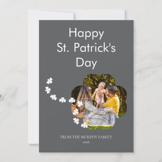 Minimalist lucky shamrock st. Patrick's Day Photo シーズンカード (正面)