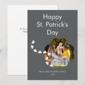 Minimalist lucky shamrock st. Patrick's Day Photo シーズンカード (正面/裏面)