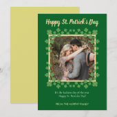Minimalist lucky shamrock st. Patrick's Day Photo シーズンカード (正面/裏面)