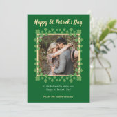 Minimalist lucky shamrock st. Patrick's Day Photo シーズンカード (スタンド正面)
