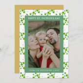 Minimalist lucky shamrock st. Patrick's Day Photo シーズンカード (正面/裏面)