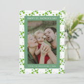 Minimalist lucky shamrock st. Patrick's Day Photo シーズンカード (スタンド正面)