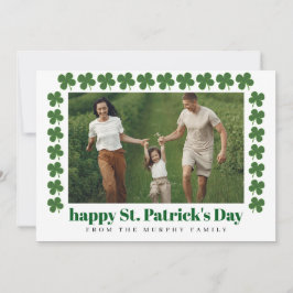 Minimalist lucky shamrock st. Patrick's Day Photo シーズンカード