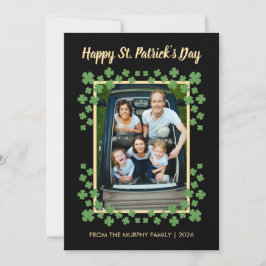 Minimalist lucky shamrock st. Patrick's Day Photo シーズンカード