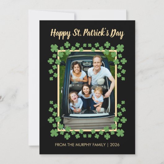 Minimalist lucky shamrock st. Patrick's Day Photo シーズンカード (正面)