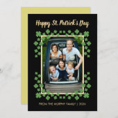 Minimalist lucky shamrock st. Patrick's Day Photo シーズンカード (正面/裏面)