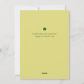 Minimalist lucky shamrock st. Patrick's Day Photo シーズンカード (裏面)