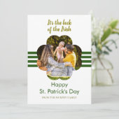 Minimalist lucky shamrock st. Patrick's Day Photo シーズンカード (スタンド正面)