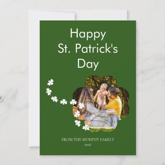 Minimalist lucky shamrock st. Patrick's Day Photo シーズンカード (正面)