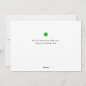 Minimalist lucky shamrock st. Patrick's Day Photo シーズンカード (裏面)