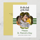Minimalist lucky shamrock st. Patrick's Day Photo シーズンカード (正面/裏面)
