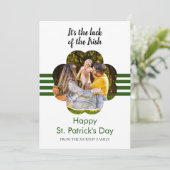 Minimalist lucky shamrock st. Patrick's Day Photo シーズンカード (スタンド正面)