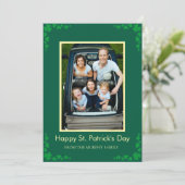 Minimalist lucky shamrock st. Patrick's Day Photo シーズンカード (スタンド正面)