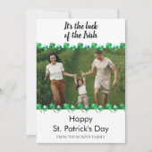 Minimalist lucky shamrock st. Patrick's Day Photo シーズンカード (正面)