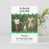 Minimalist lucky shamrock st. Patrick's Day Photo シーズンカード (スタンド正面)