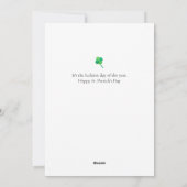 Minimalist lucky shamrock st. Patrick's Day Photo シーズンカード (裏面)
