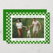 Minimalist lucky shamrock st. Patrick's Day Photo シーズンカード (正面/裏面)