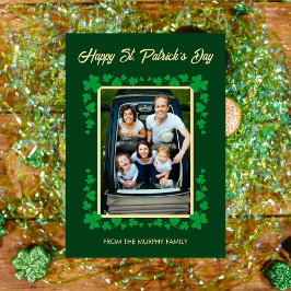 Minimalist lucky shamrock st. Patrick's Day Photo シーズンカード