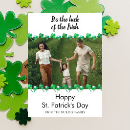 Minimalist lucky shamrock st. Patrick's Day Photo シーズンカード