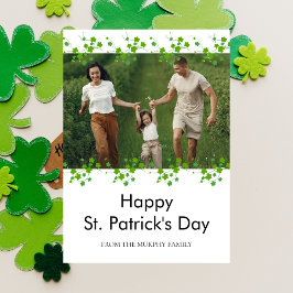 Minimalist lucky shamrock st. Patrick's Day Photo シーズンカード