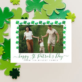 Minimalist lucky shamrock st. Patrick's Day Photo シーズンカード