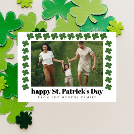 Minimalist lucky shamrock st. Patrick's Day Photo シーズンカード
