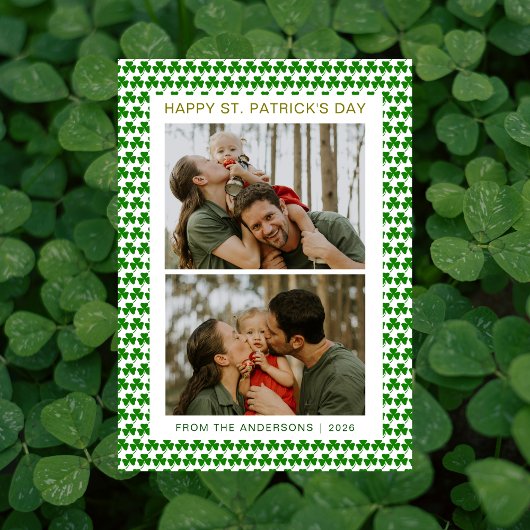Minimalist lucky shamrock st. Patrick's Day Photo シーズンカード