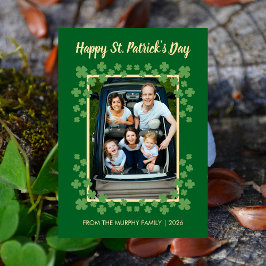 Minimalist lucky shamrock st. Patrick's Day Photo シーズンカード