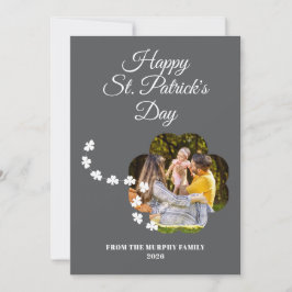 Minimalist lucky shamrock st. Patrick's Day Photo シーズンカード