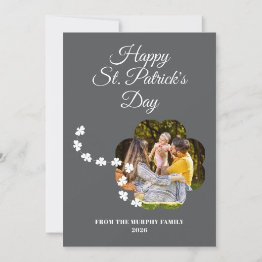 Minimalist lucky shamrock st. Patrick's Day Photo シーズンカード (正面)