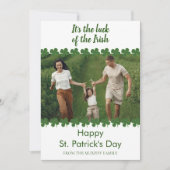 Minimalist lucky shamrock st. Patrick's Day Photo シーズンカード (正面)