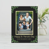 Minimalist lucky shamrock st. Patrick's Day Photo シーズンカード (スタンド正面)