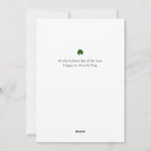 Minimalist lucky shamrock st. Patrick's Day Photo シーズンカード (裏面)